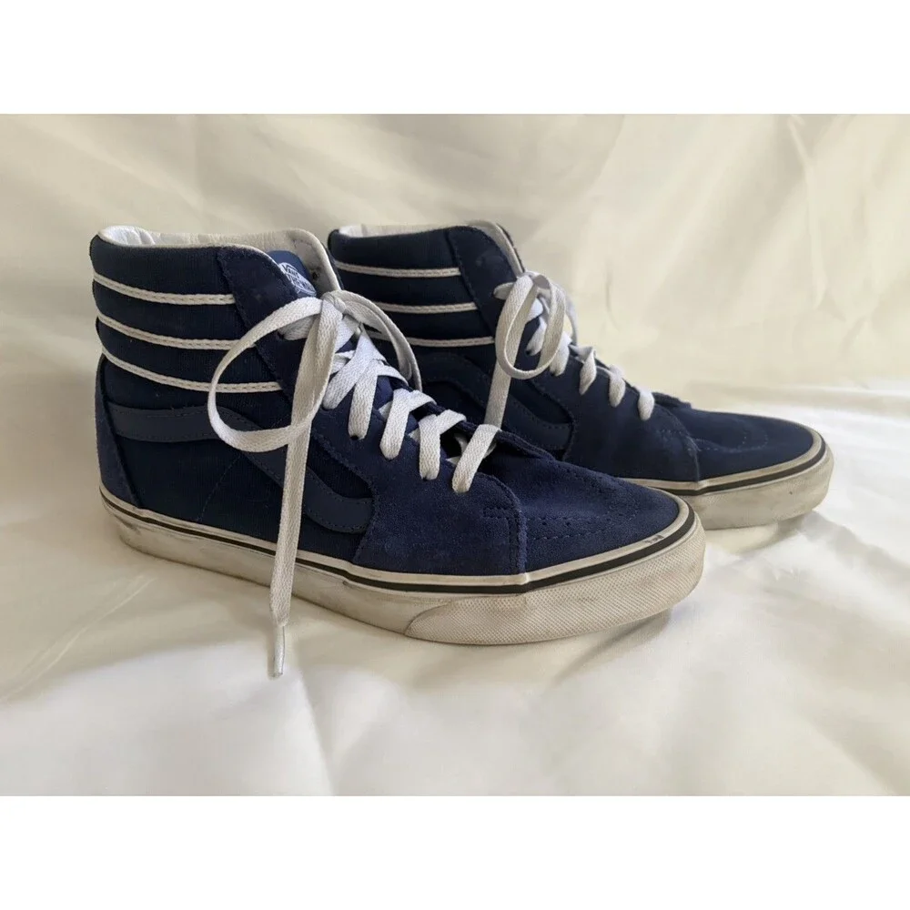 Vans Blue Suede High Top Skate Shoes Great Condition Womens 8.5 Men’s 7